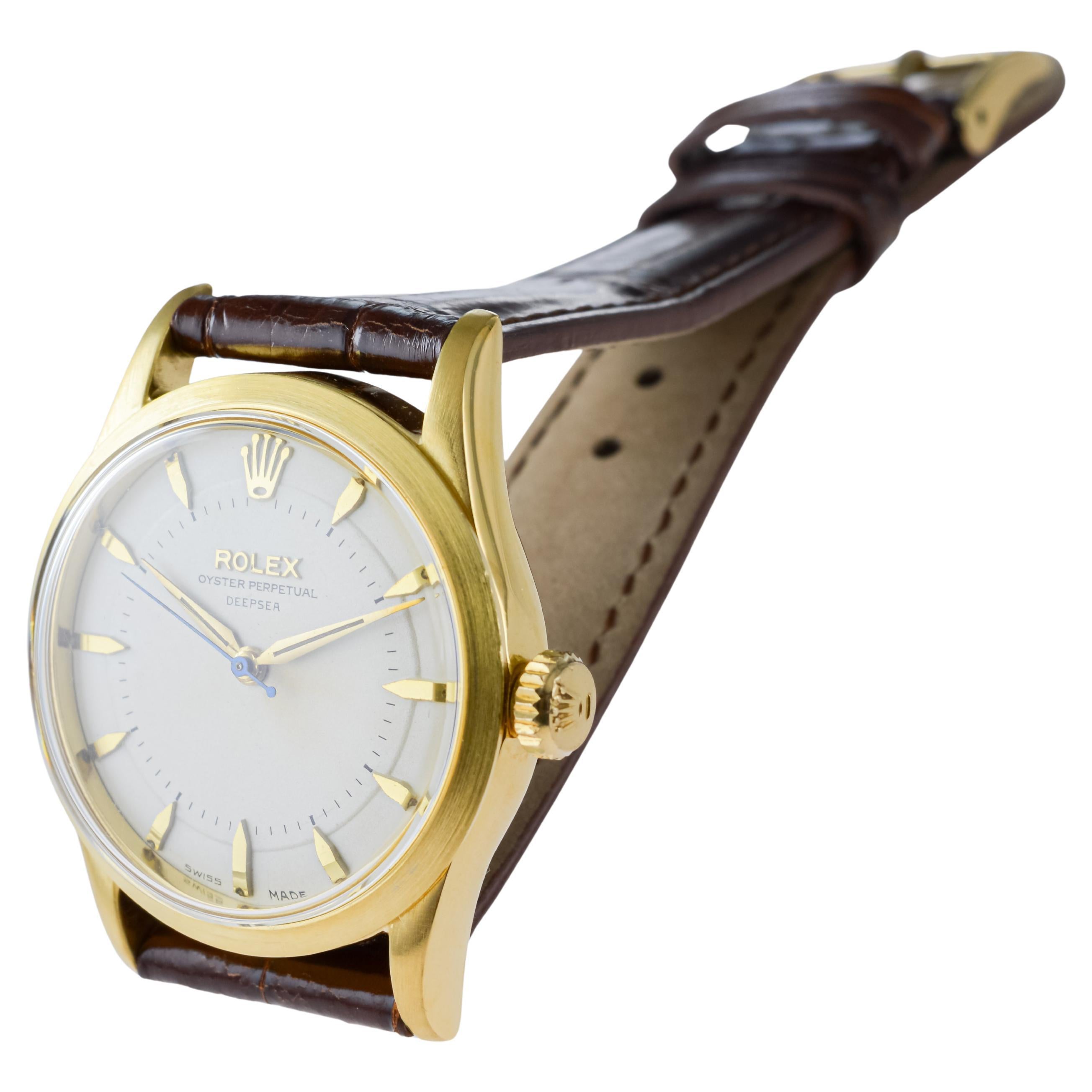 Rolex Gold Shell Oyster Perpetual Very Rare Deepsea From 1954 / 55 Original Dial 7