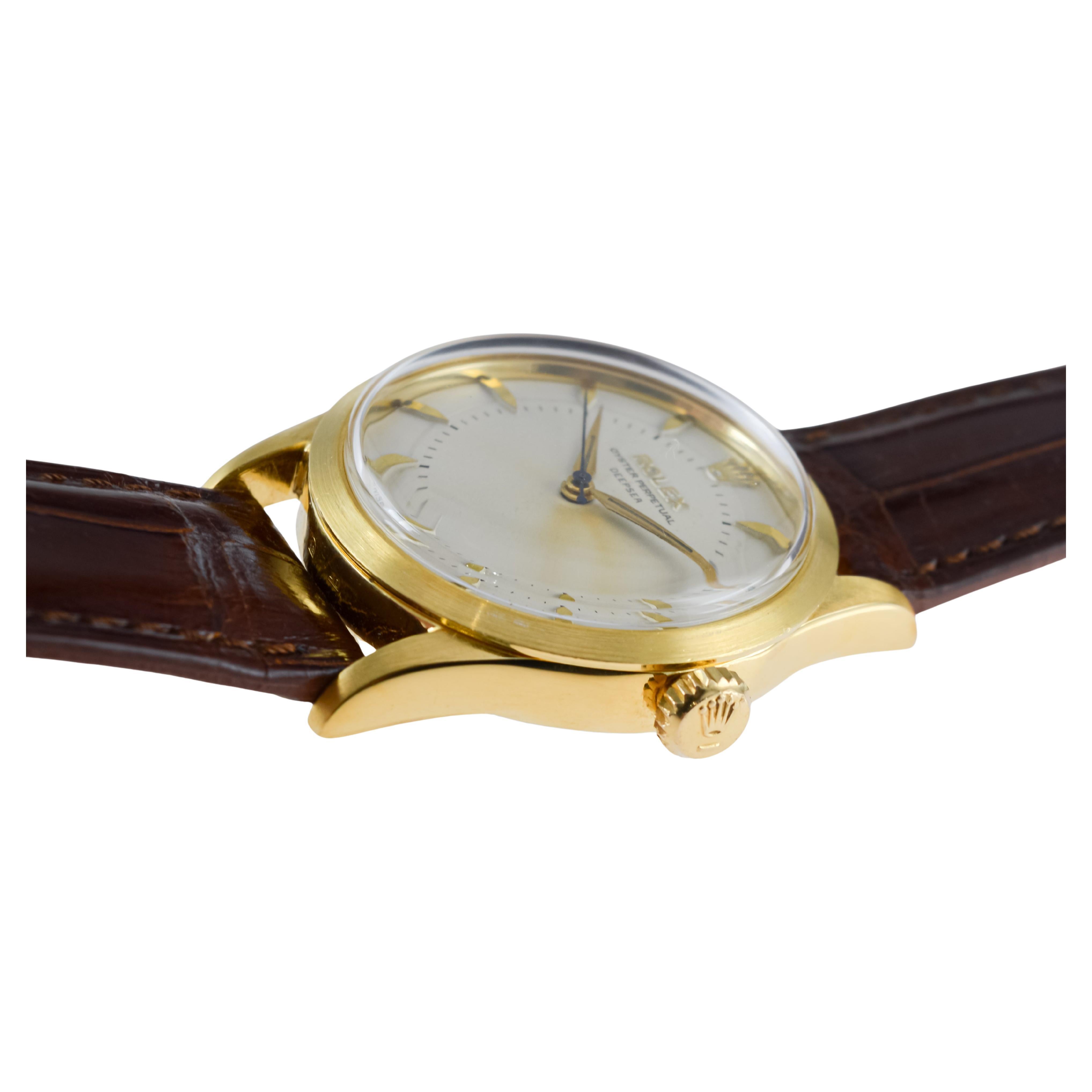 Rolex Gold Shell Oyster Perpetual Very Rare Deepsea From 1954 / 55 Original Dial 9