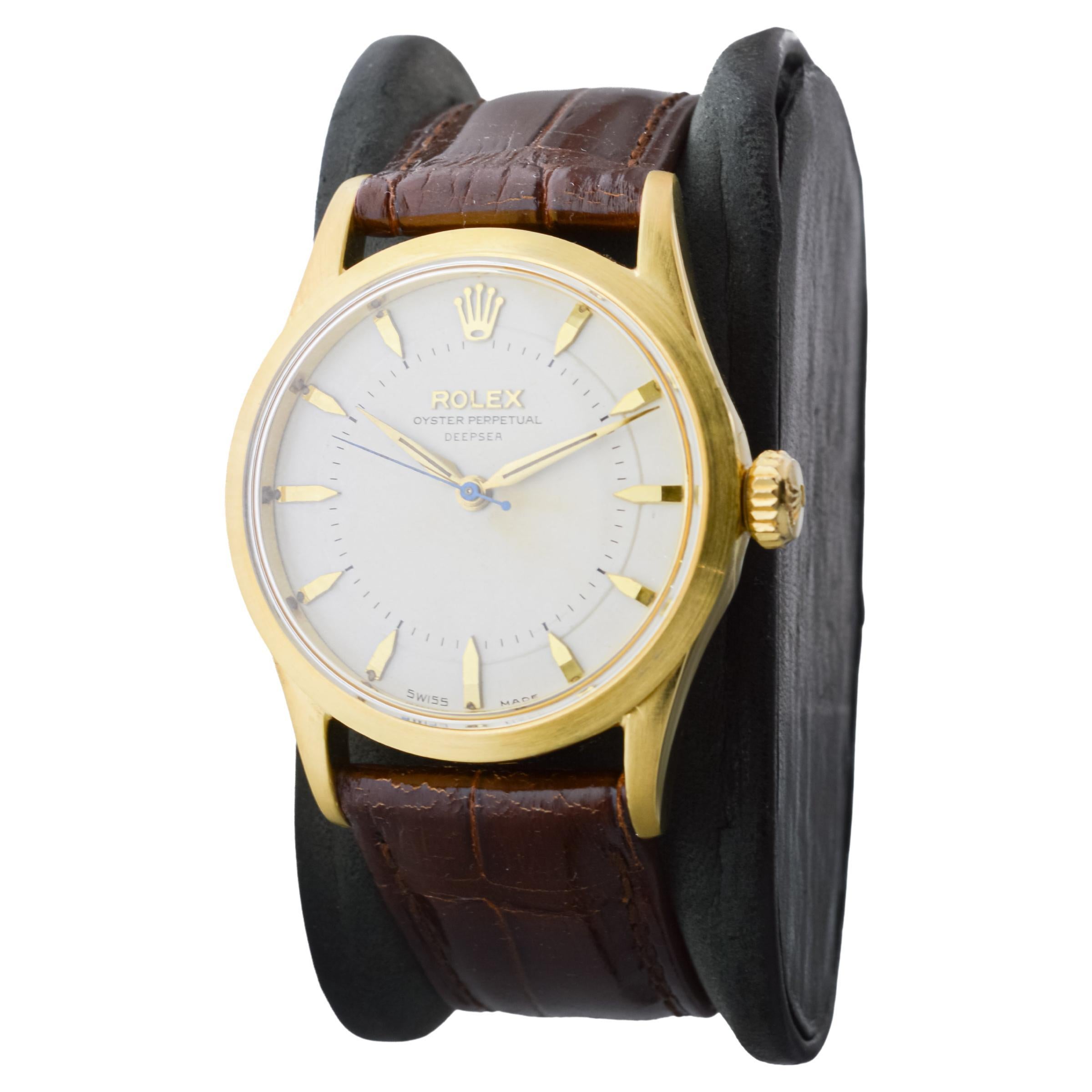 Rolex Gold Shell Oyster Perpetual Very Rare Deepsea From 1954 / 55 Original Dial 1