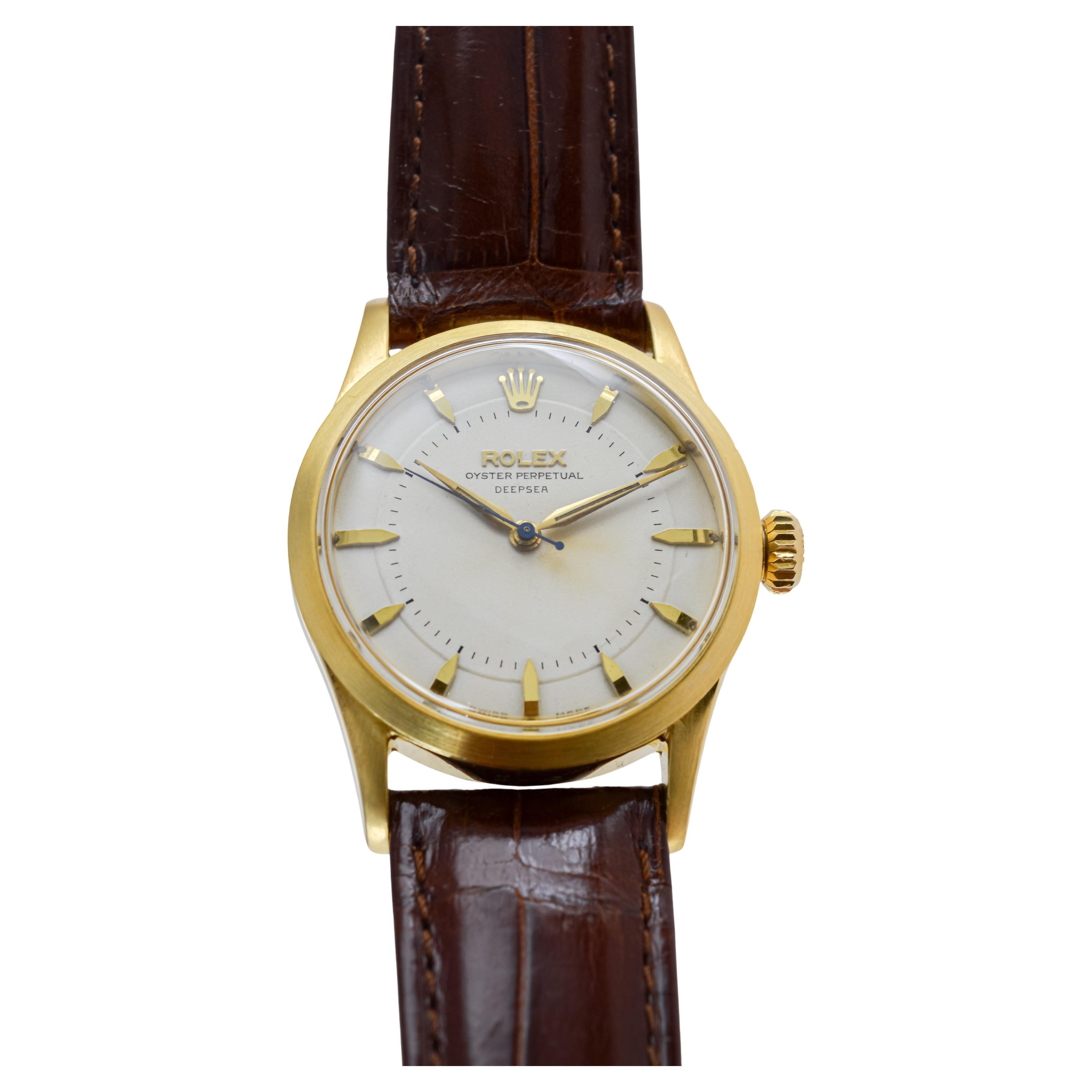 Rolex Gold Shell Oyster Perpetual Very Rare Deepsea From 1954 / 55 Original Dial 3