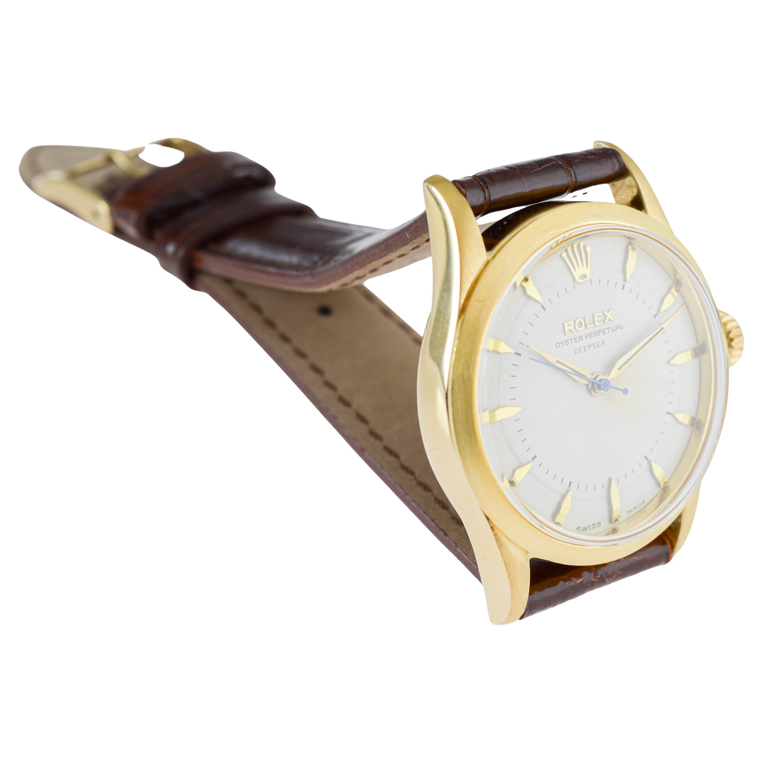 Rolex Gold Shell Oyster Perpetual Very Rare Deepsea From 1954 / 55 Original Dial 4