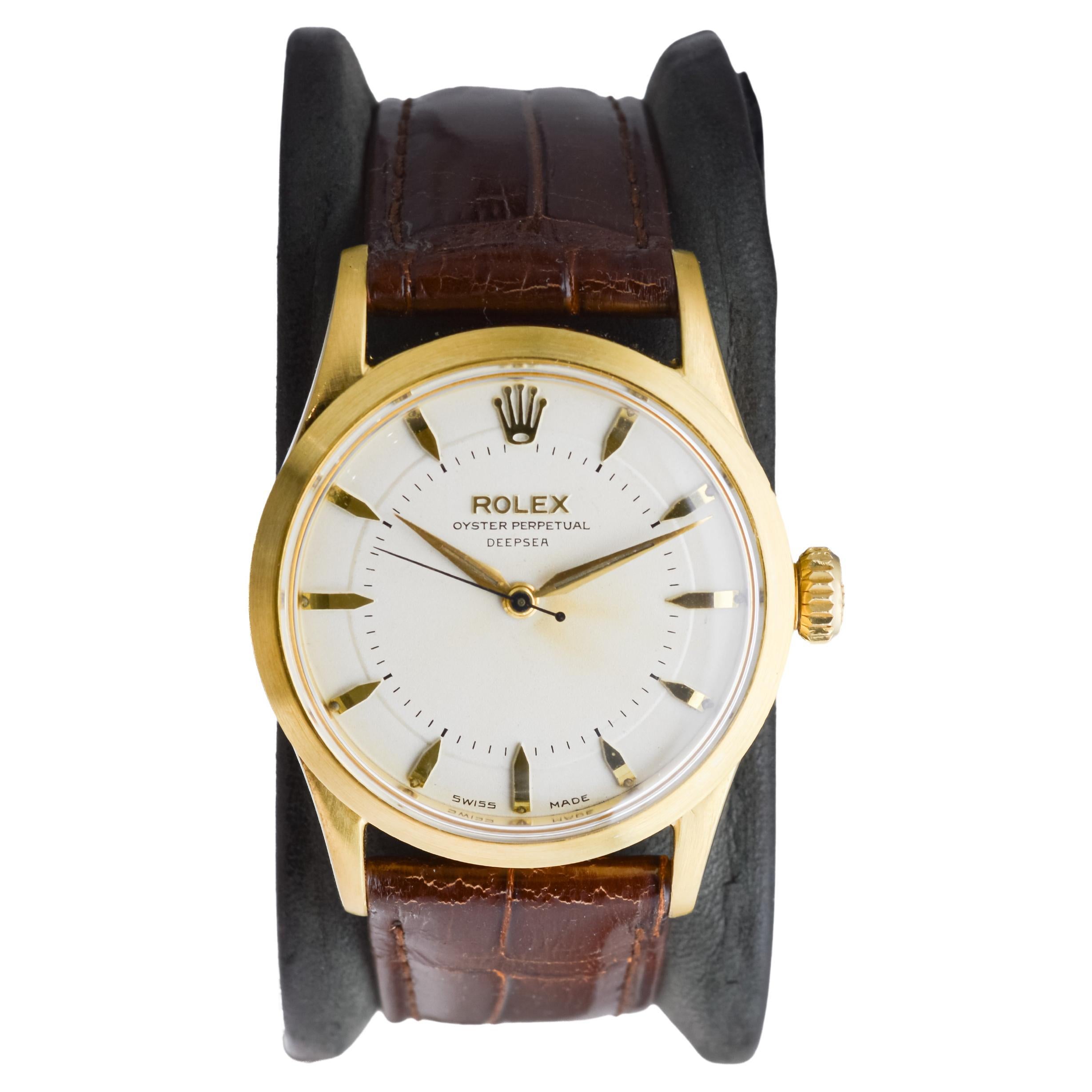 Rolex Gold Shell Oyster Perpetual Very Rare Deepsea From 1954 / 55 Original Dial