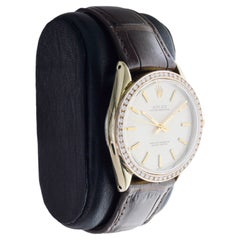 Rolex Gold Shell Oyster Perpetual Watch With Exceptional Diamond Bezel
