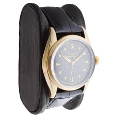 Rolex Gold Shell Oyster Perpetual with Rare Original Black Dial from 1953