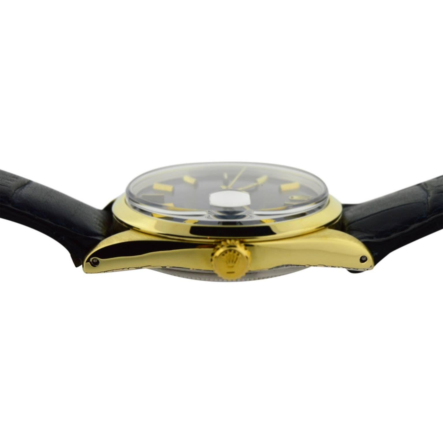 Rolex Gold Shell Original Blue Dial Automatic Wristwatch, circa 1980 5