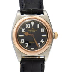 Rolex Rose Gold Steel Bubbleback Chronometer California Dial Wristwatch Ref 3133