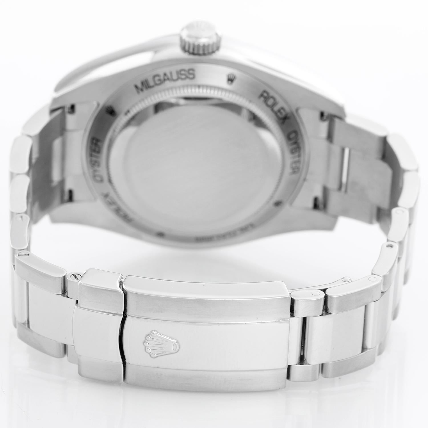Rolex Grünes Milgauss-Kristall- Anniversary-Modell 116400GV im Zustand „Hervorragend“ in Dallas, TX