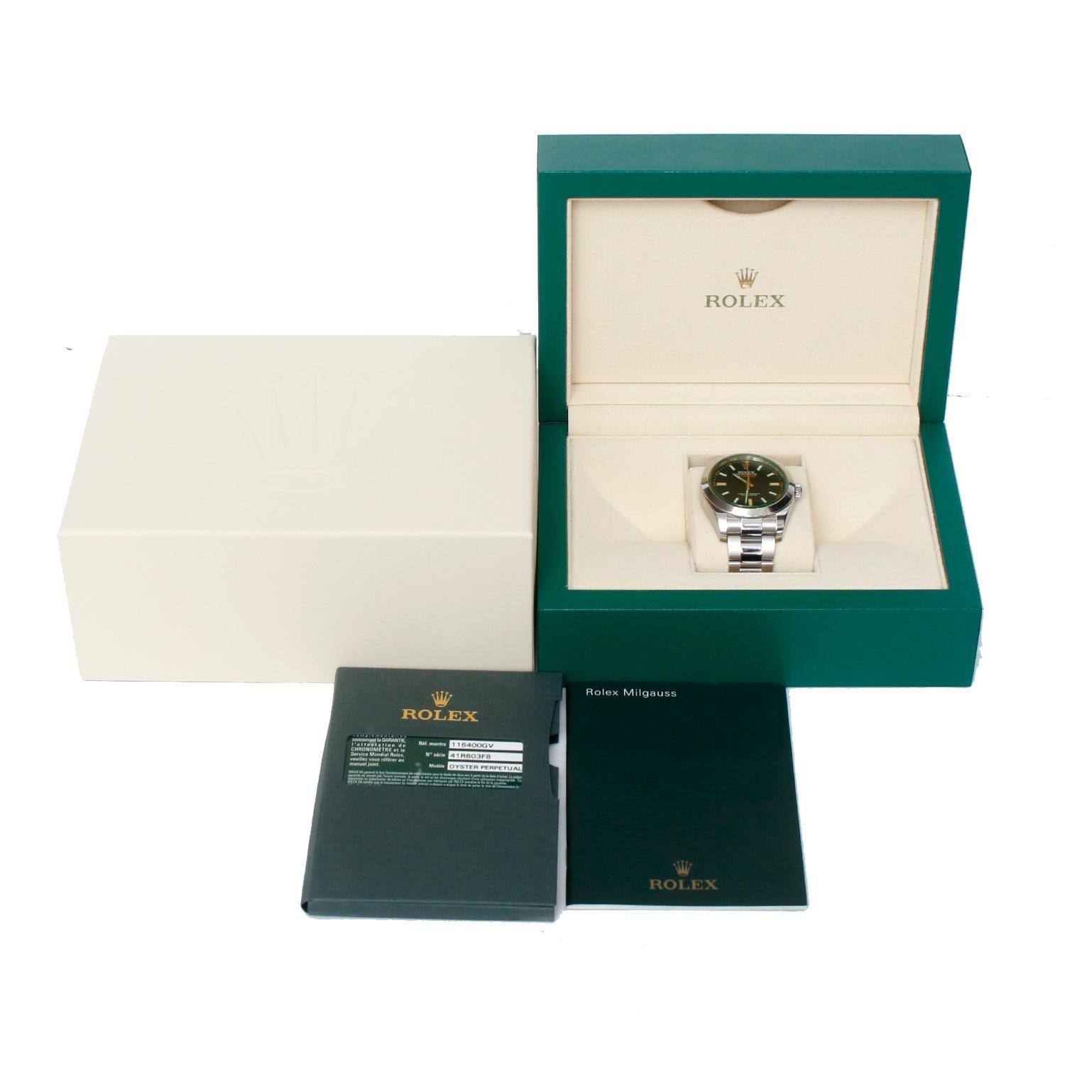 Rolex Grünes Milgauss-Kristall- Anniversary-Modell 116400GV 1
