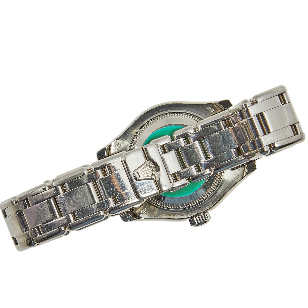 Rolex Grey Diamond 18k White Gold Datejust Pearlmaster Women's Wristwatch 29 mm 1