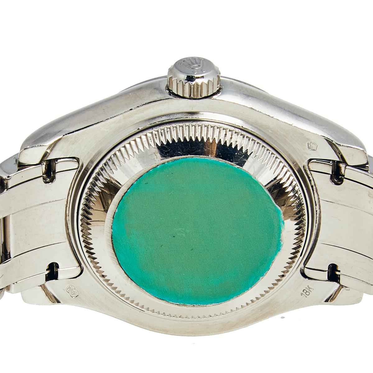Rolex Grey Diamond 18k White Gold Datejust Pearlmaster Women's Wristwatch 29 mm 3