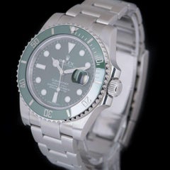 Rolex Hulk Submariner Datum Edelstahl grünes Zifferblatt Keramik Lünette B&P 116610LV