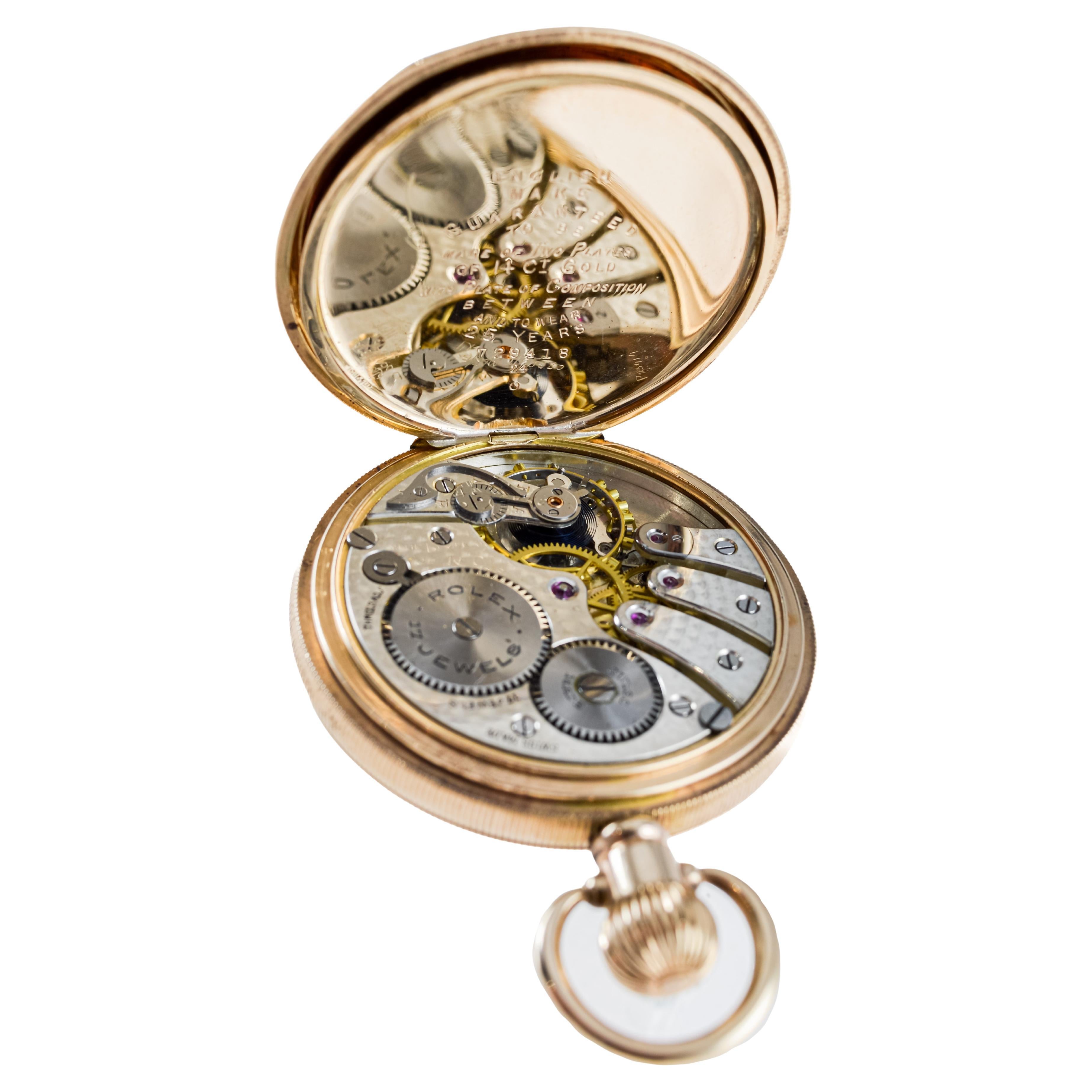 Rolex Hunter's Case Orologio da tasca in oro giallo del 1920 circa Quadrante impeccabile in vendita 8