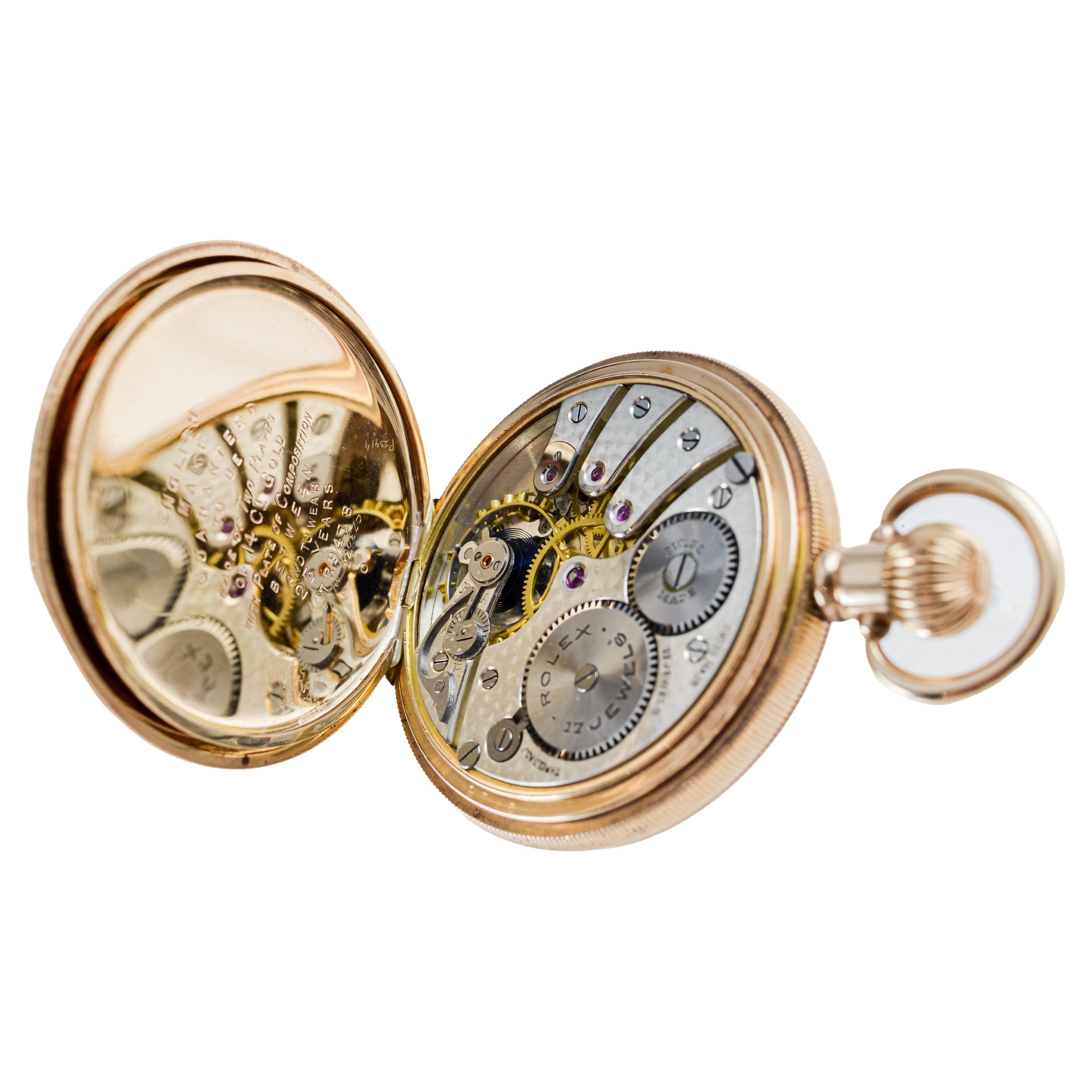 Rolex Hunter's Case Orologio da tasca in oro giallo del 1920 circa Quadrante impeccabile in vendita 10