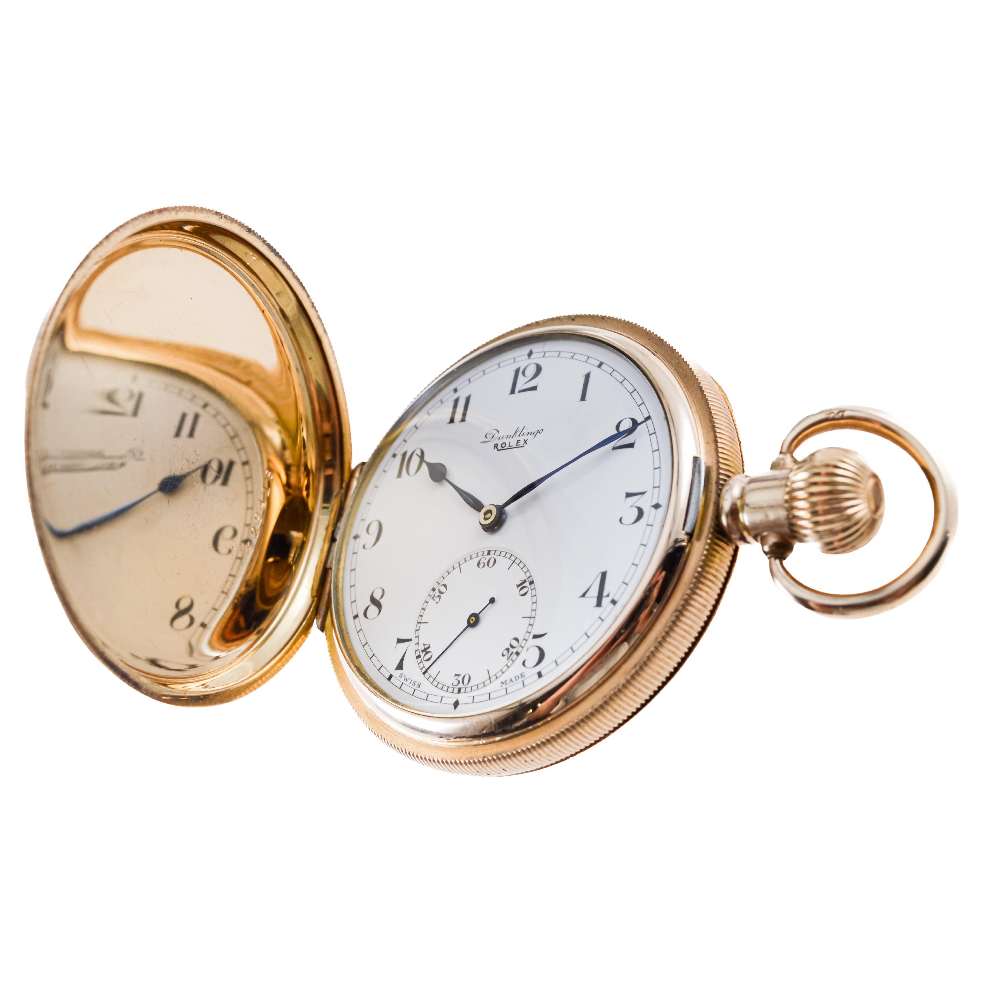 Rolex Hunter's Case Orologio da tasca in oro giallo del 1920 circa Quadrante impeccabile in vendita 1