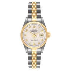 Rolex Ivory 18K Yellow Gold & Steel Datejust Automatic Women's Wristwatch 26 mm