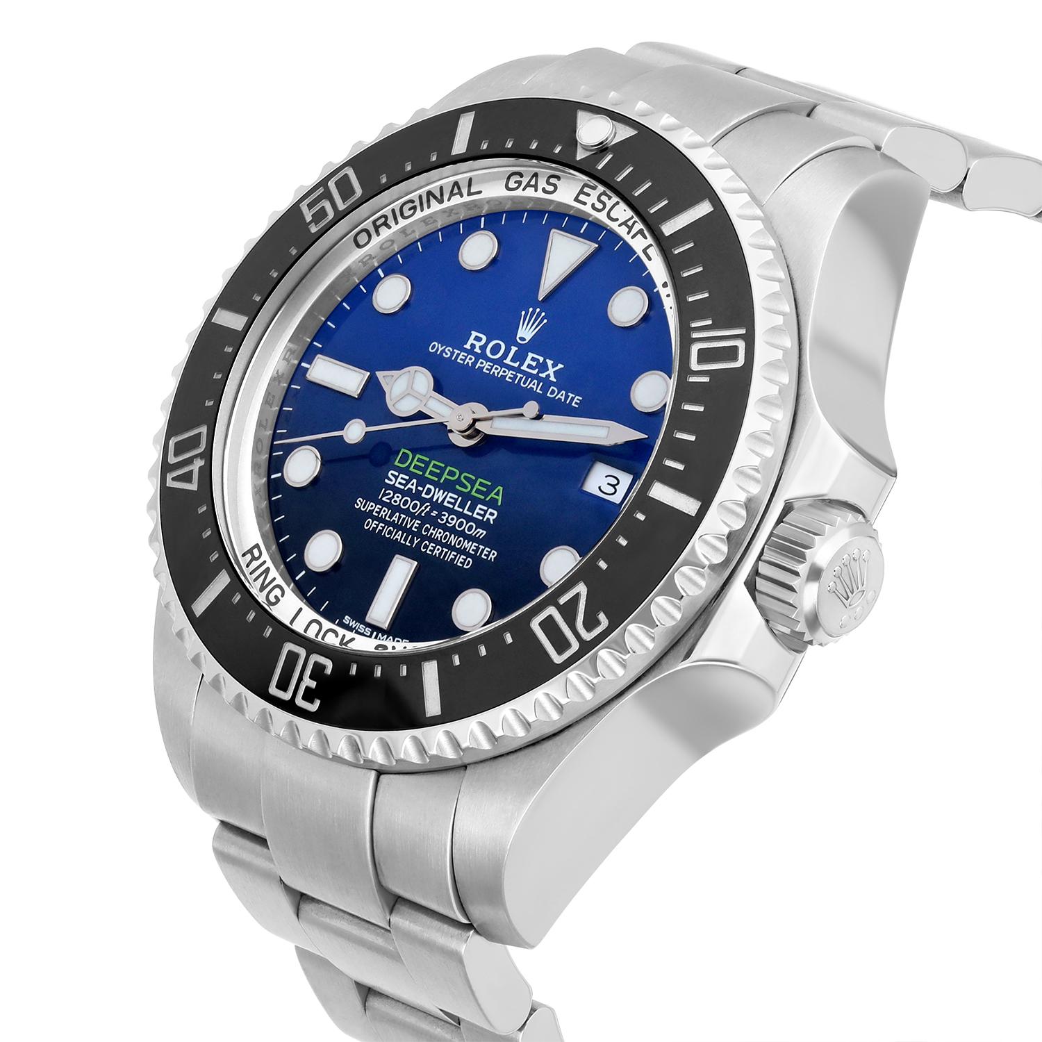 Rolex James Cameron Deepsea Sea-Dweller D-Blue Steel Ceramic Watch 116660 In Excellent Condition For Sale In New York, NY