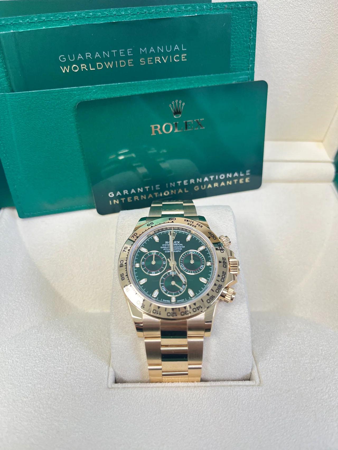 Rolex 'John Mayer' Daytona Cosmograph  Cadran vert, or jaune (Ref#116508) en vente 1