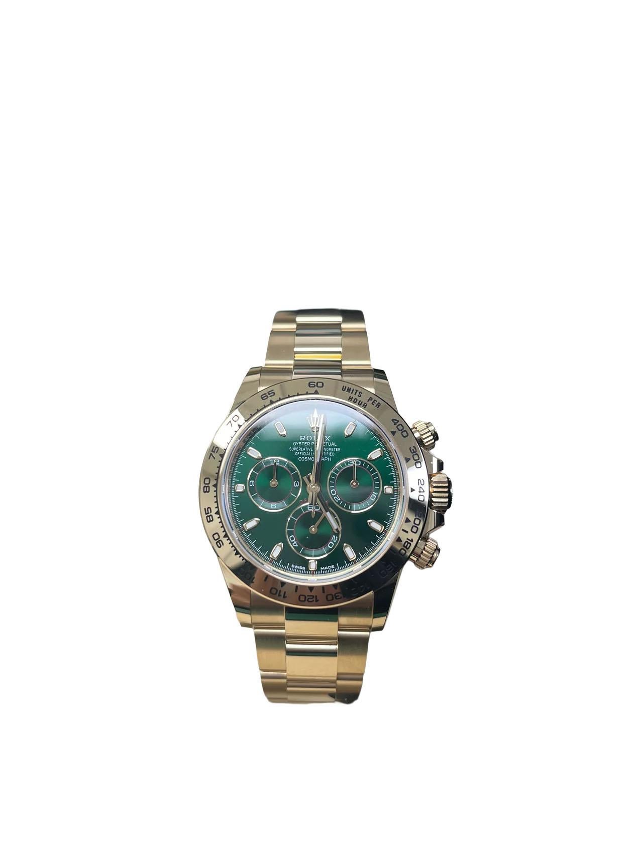 Rolex 'John Mayer' Daytona Cosmograph  Cadran vert, or jaune (Ref#116508) en vente 4