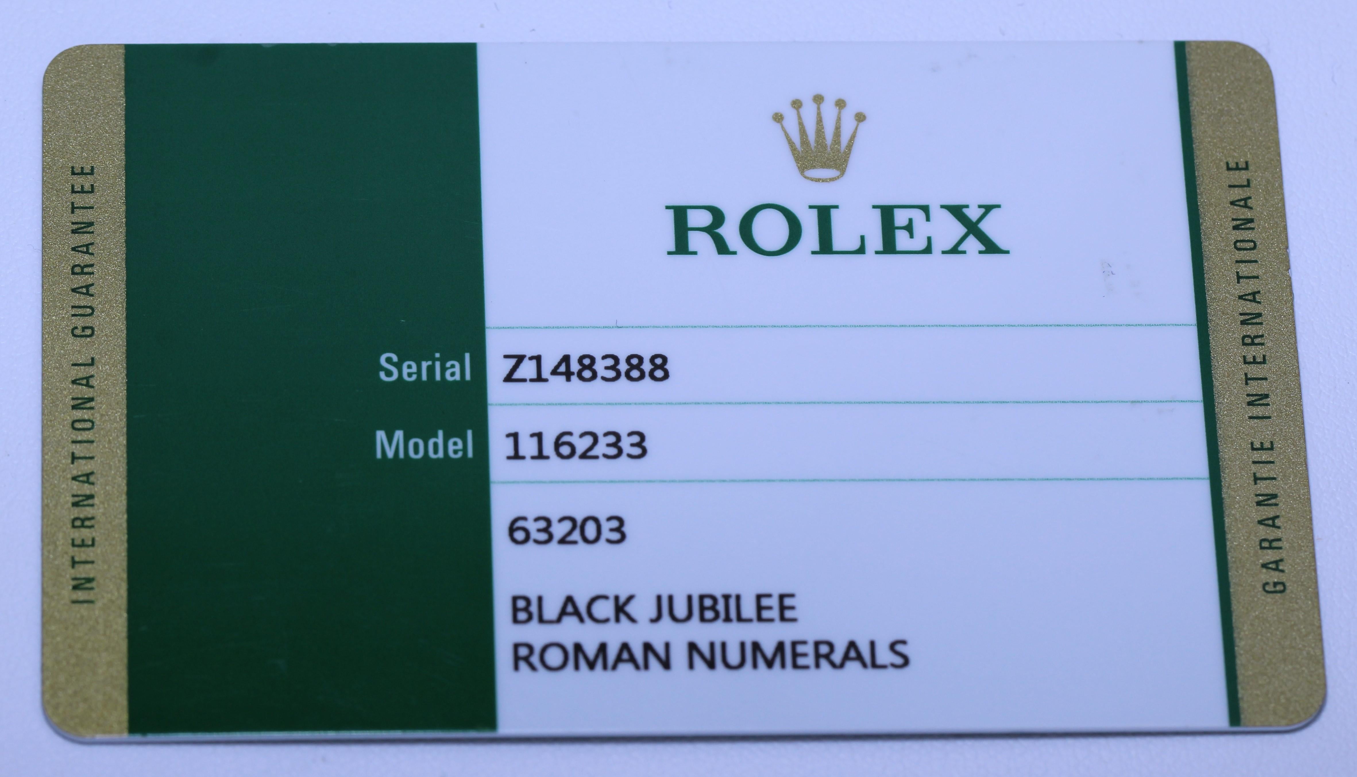 Rolex Jubilee Datejust Black Men's Watch with Roman Numerals and Date Display 1