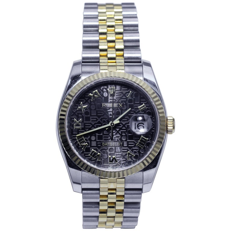 rolex datejust black roman numerals