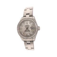 Rolex Oyster Perpetual Date Just Women's Stainless Steel Diamond Ladies Watch