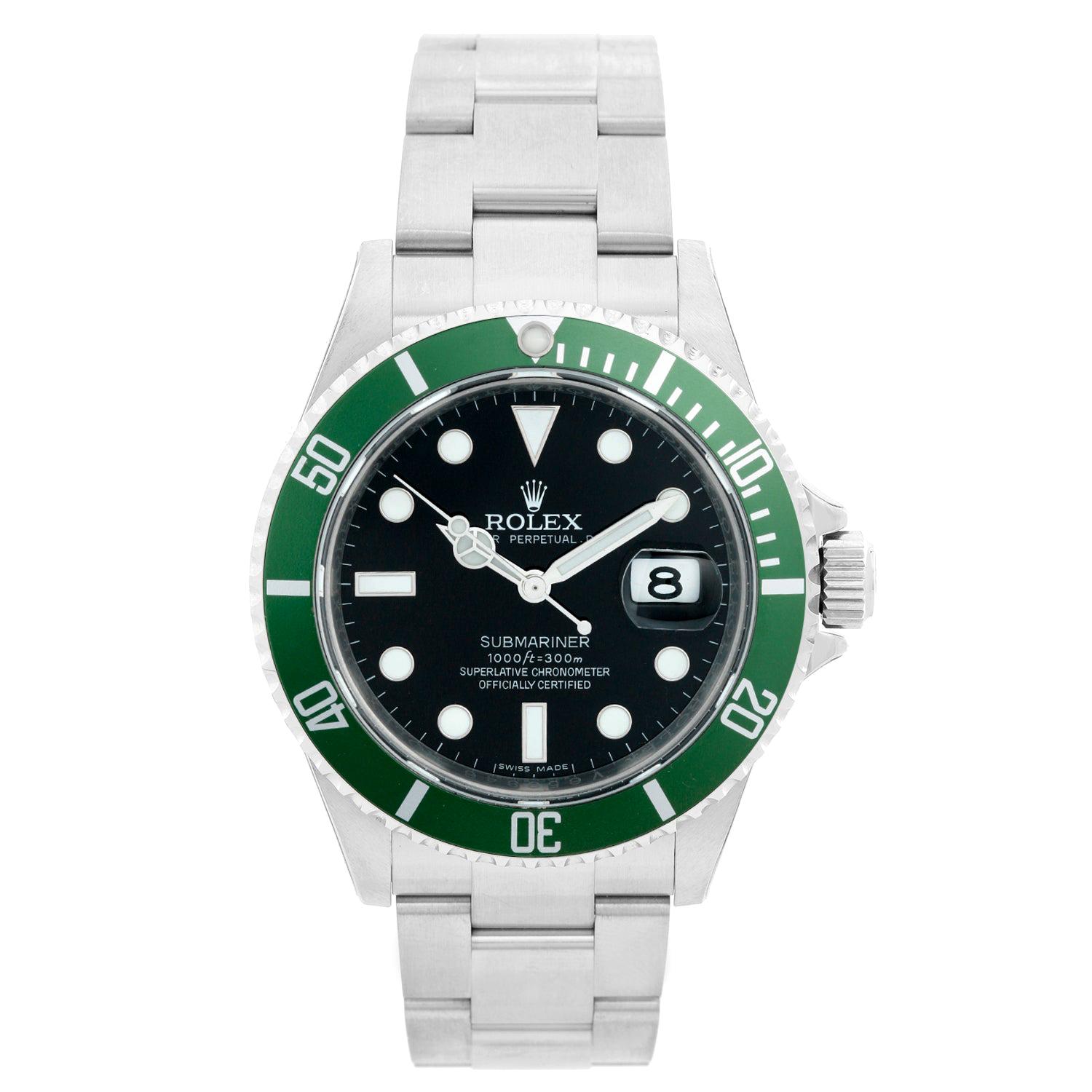 Rolex Kermit Submariner Men's Stainless Steel Watch 16610
