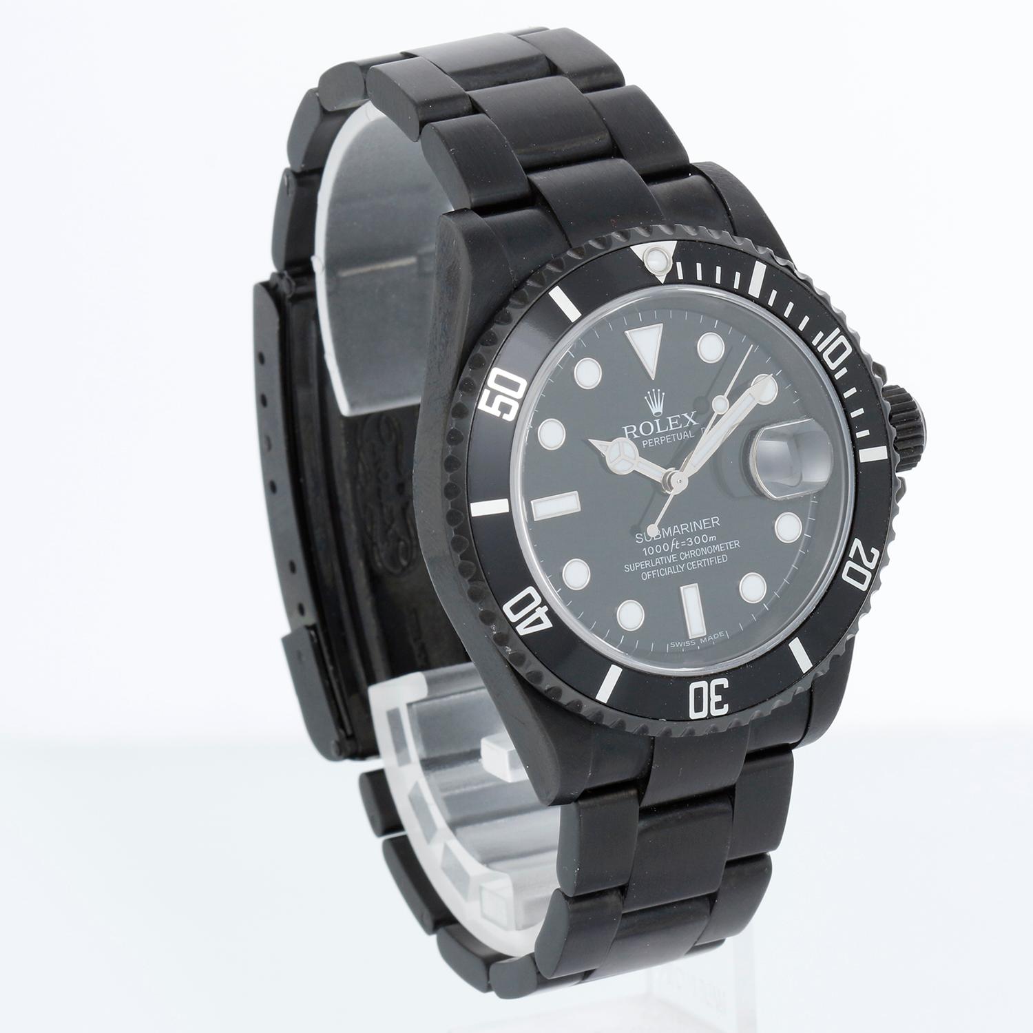 Rolex Kermit Submariner Project X Men's Steel Black DLC Watch 16610 3
