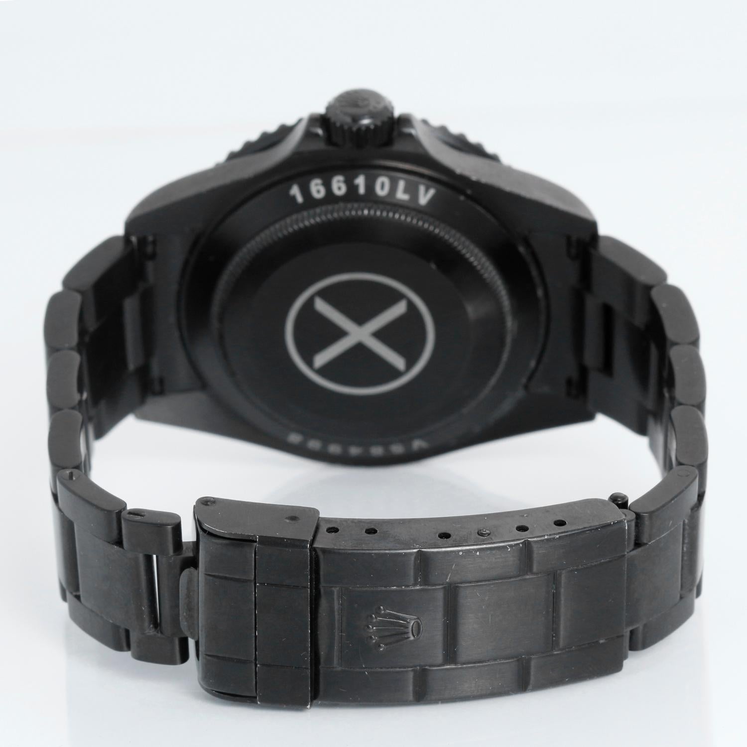 Rolex Kermit Submariner Project X Men's Steel Black DLC Watch 16610 4