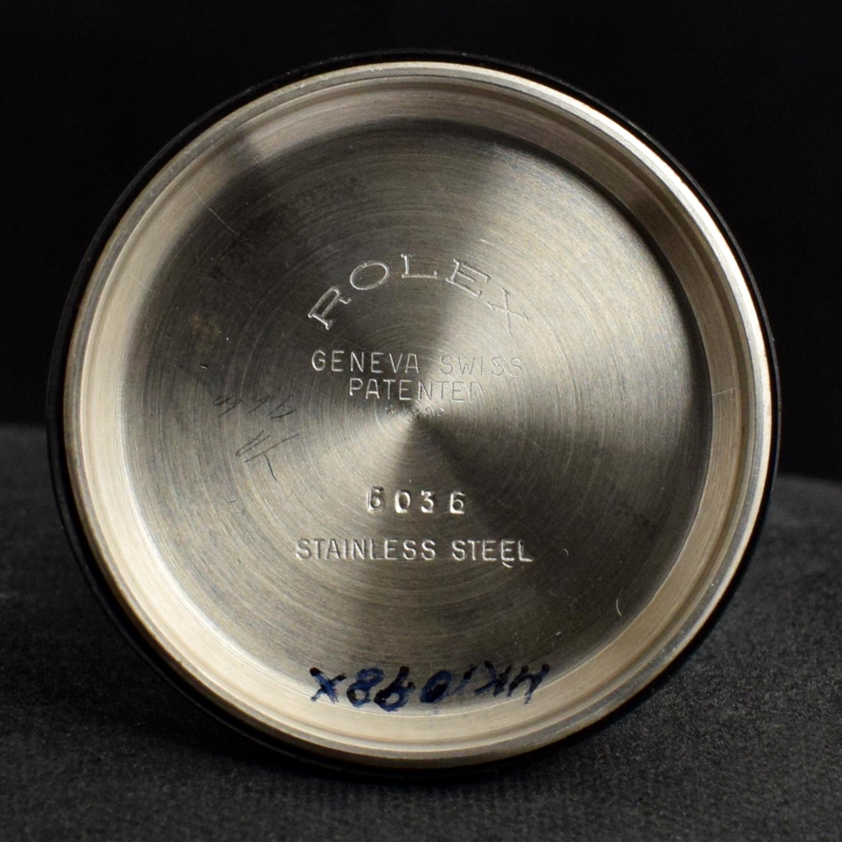 Montre chronographe en acier à remontage manuel Rolex Killy Triple Date Calendar 6036, 1954 en vente 8