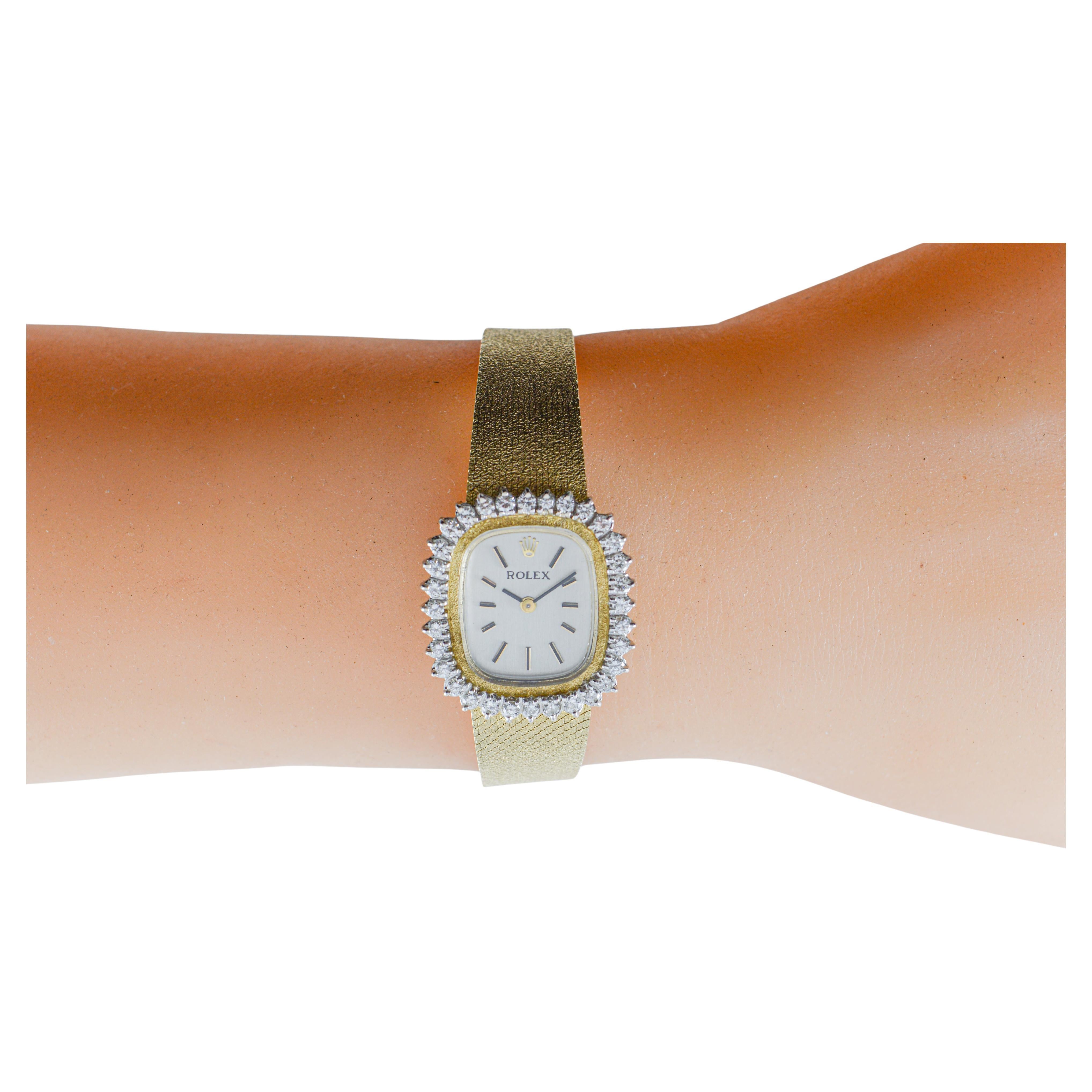Rolex Ladies 14Kt Solid Gold Diamond Dress Watch 1970's all Original 11
