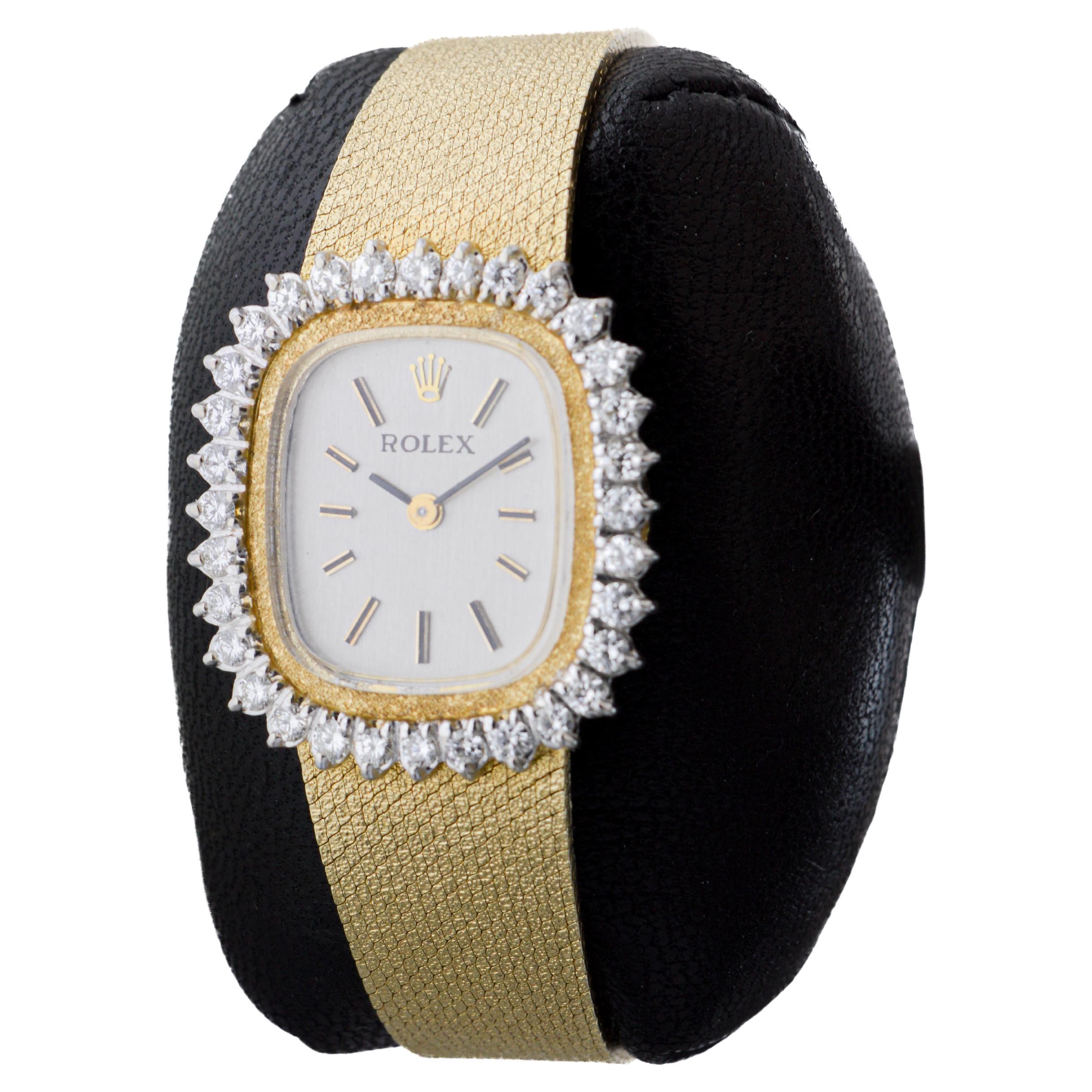 Women's Rolex Ladies 14Kt Solid Gold Diamond Dress Watch 1970's all Original