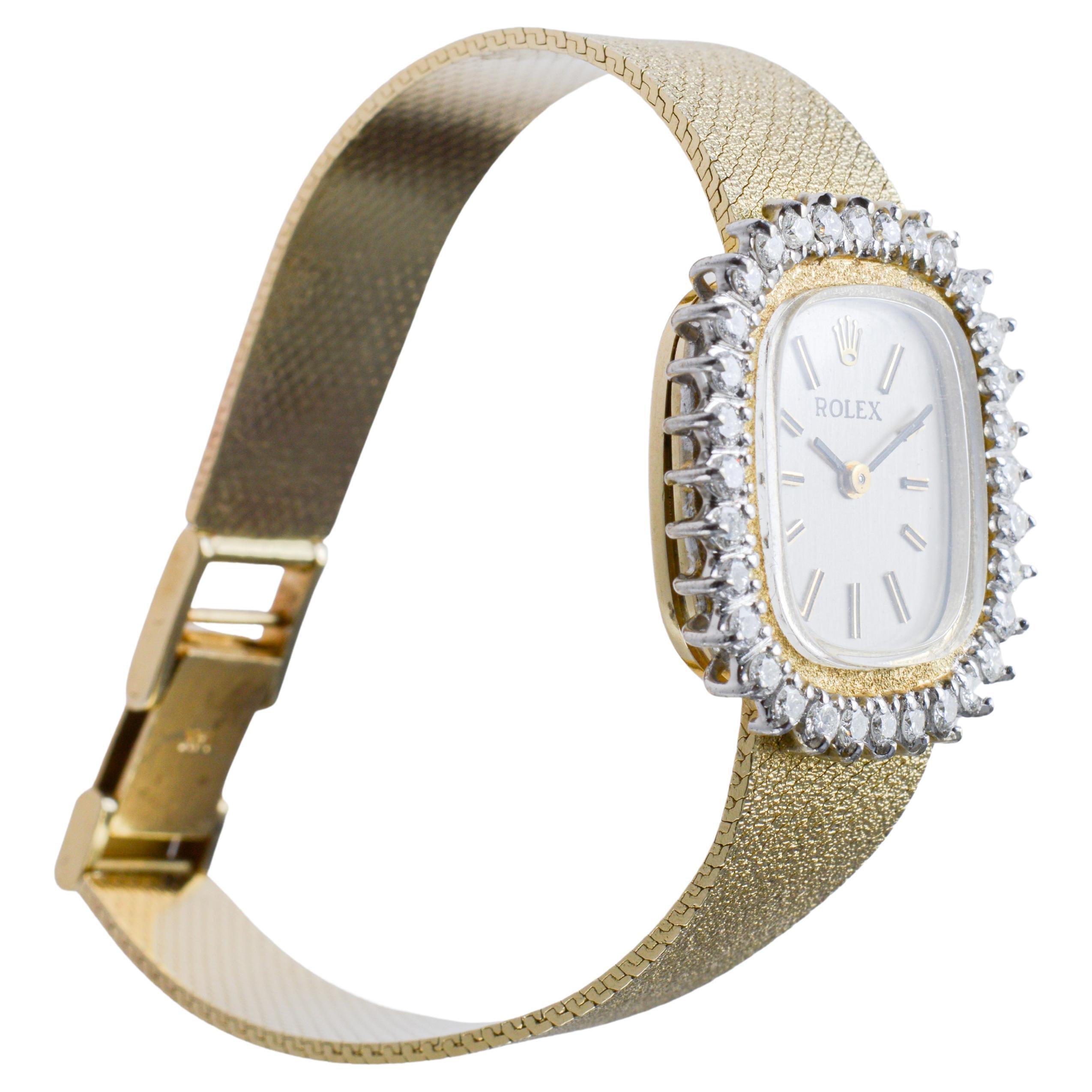 Rolex Ladies 14Kt Solid Gold Diamond Dress Watch 1970's all Original 2
