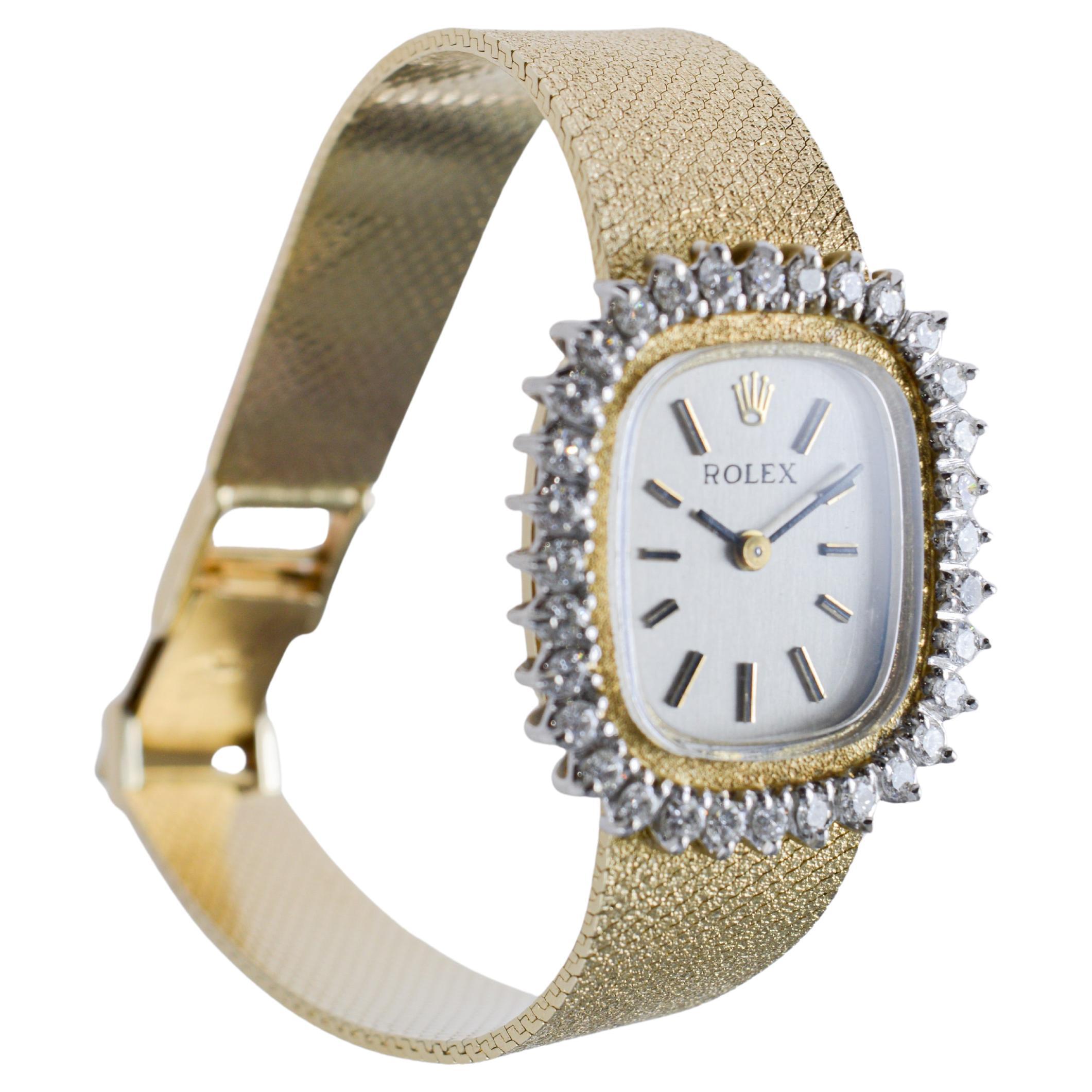 Rolex Ladies 14Kt Solid Gold Diamond Dress Watch 1970's all Original 3