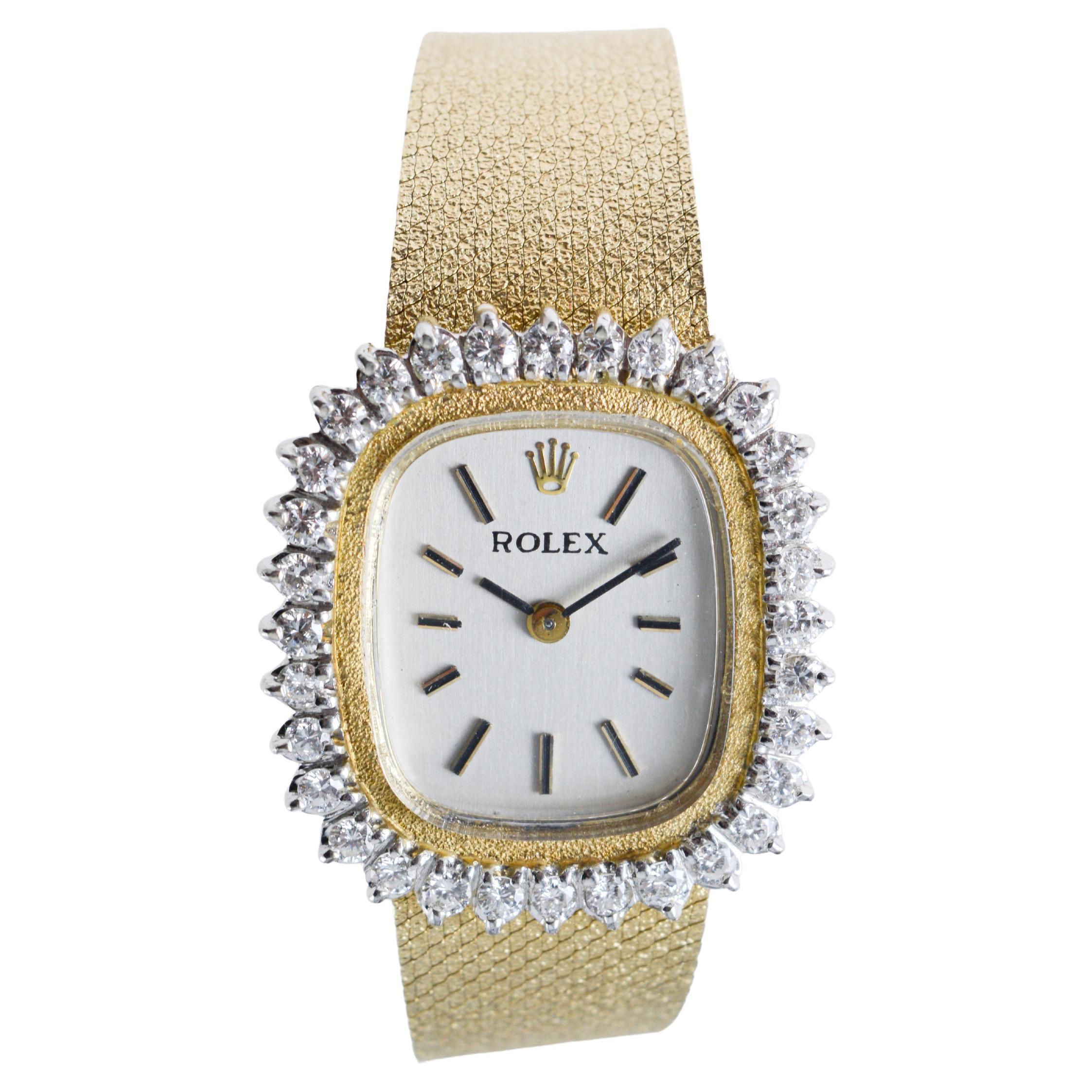 Rolex Ladies 14Kt Solid Gold Diamond Dress Watch 1970's all Original 4