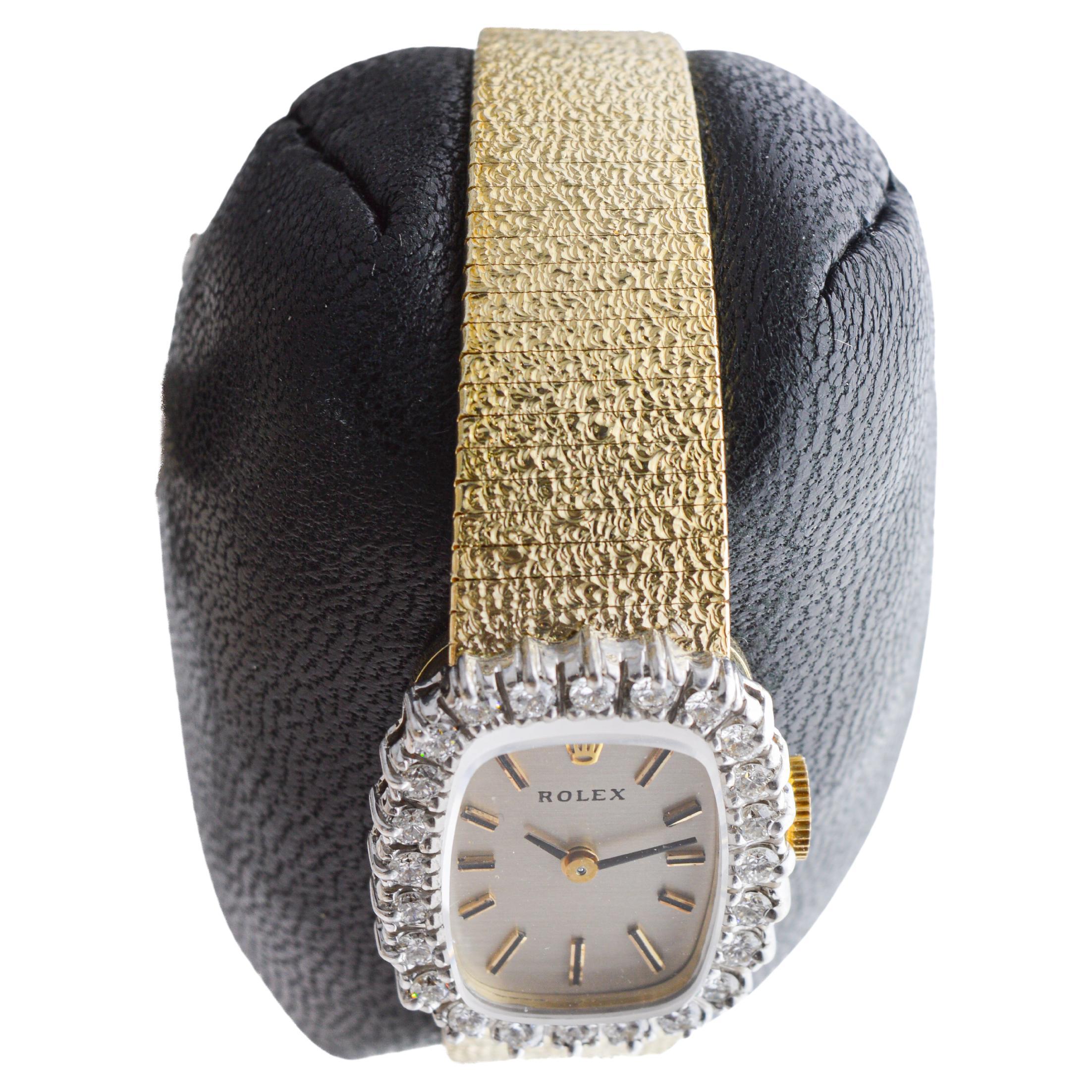 Rolex Orologio da donna in oro massiccio 14Kt e diamanti, anni '60 circa In condizioni ottime a Long Beach, CA