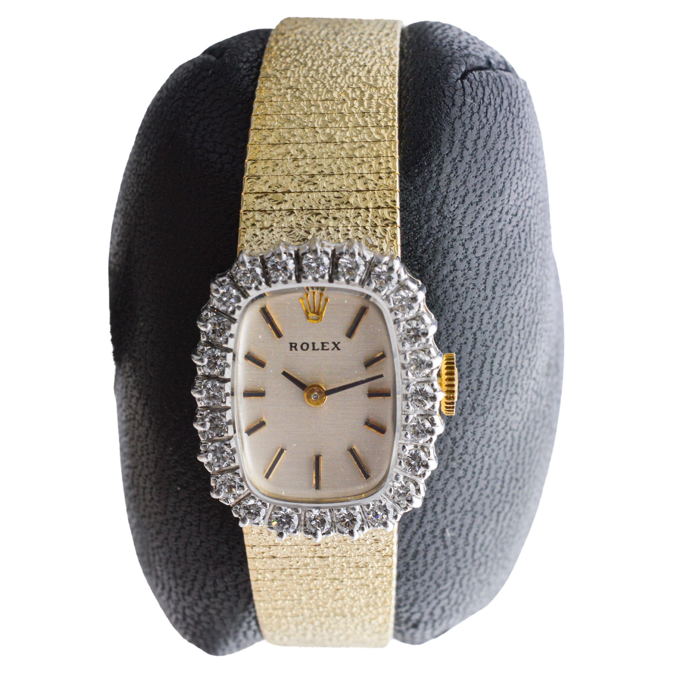 Donna Rolex Orologio da donna in oro massiccio 14Kt e diamanti, anni '60 circa