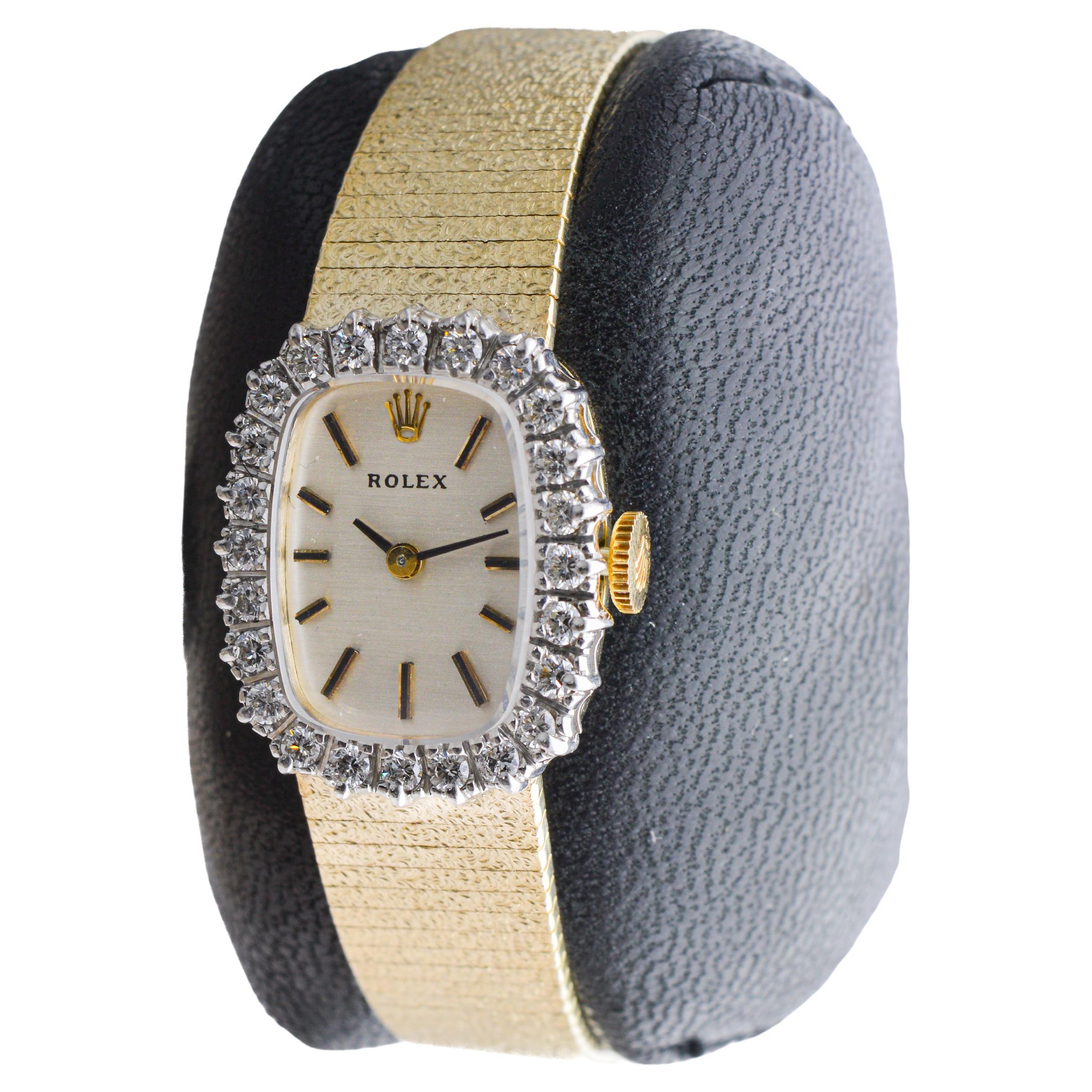 Rolex Orologio da donna in oro massiccio 14Kt e diamanti, anni '60 circa 1