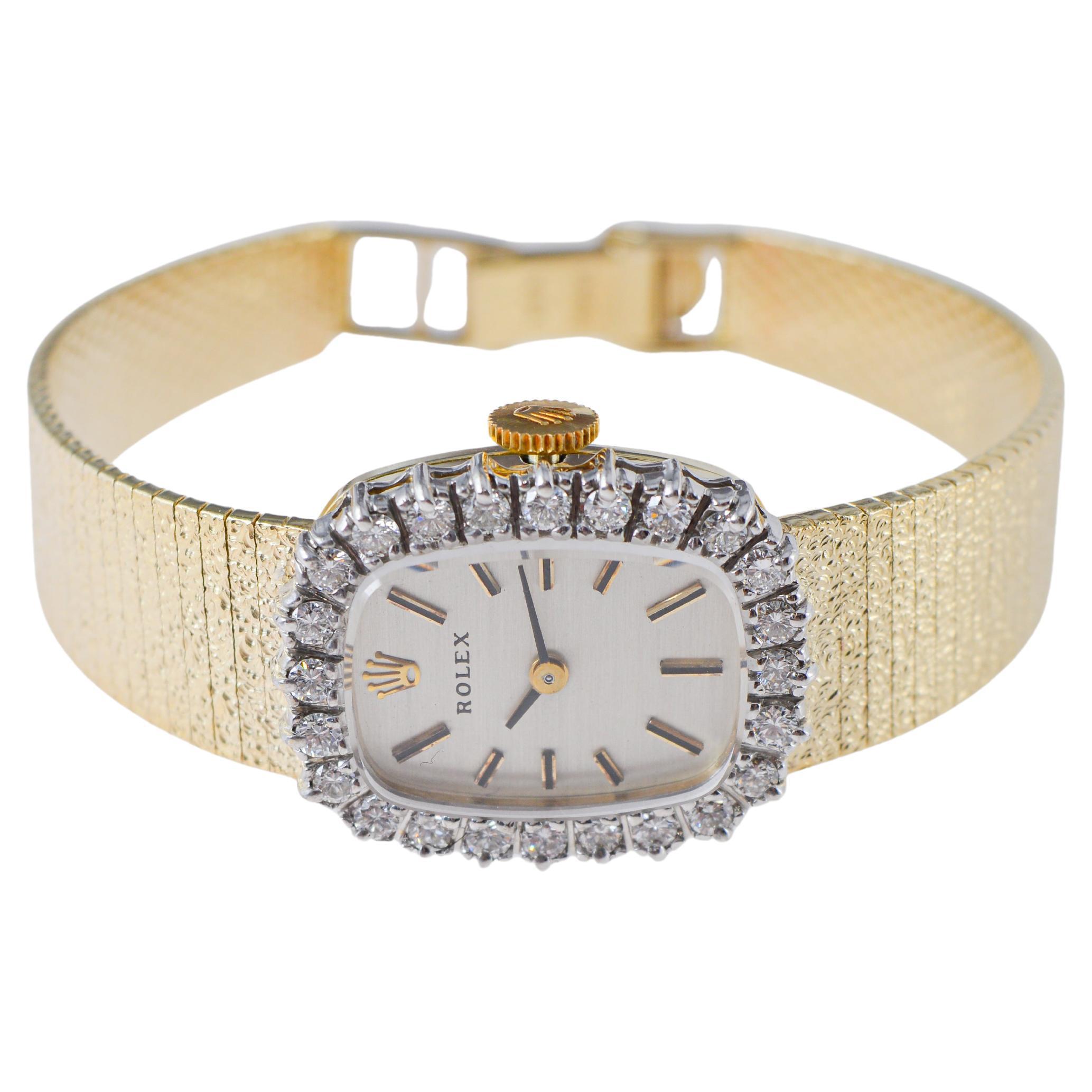 Rolex Orologio da donna in oro massiccio 14Kt e diamanti, anni '60 circa 4