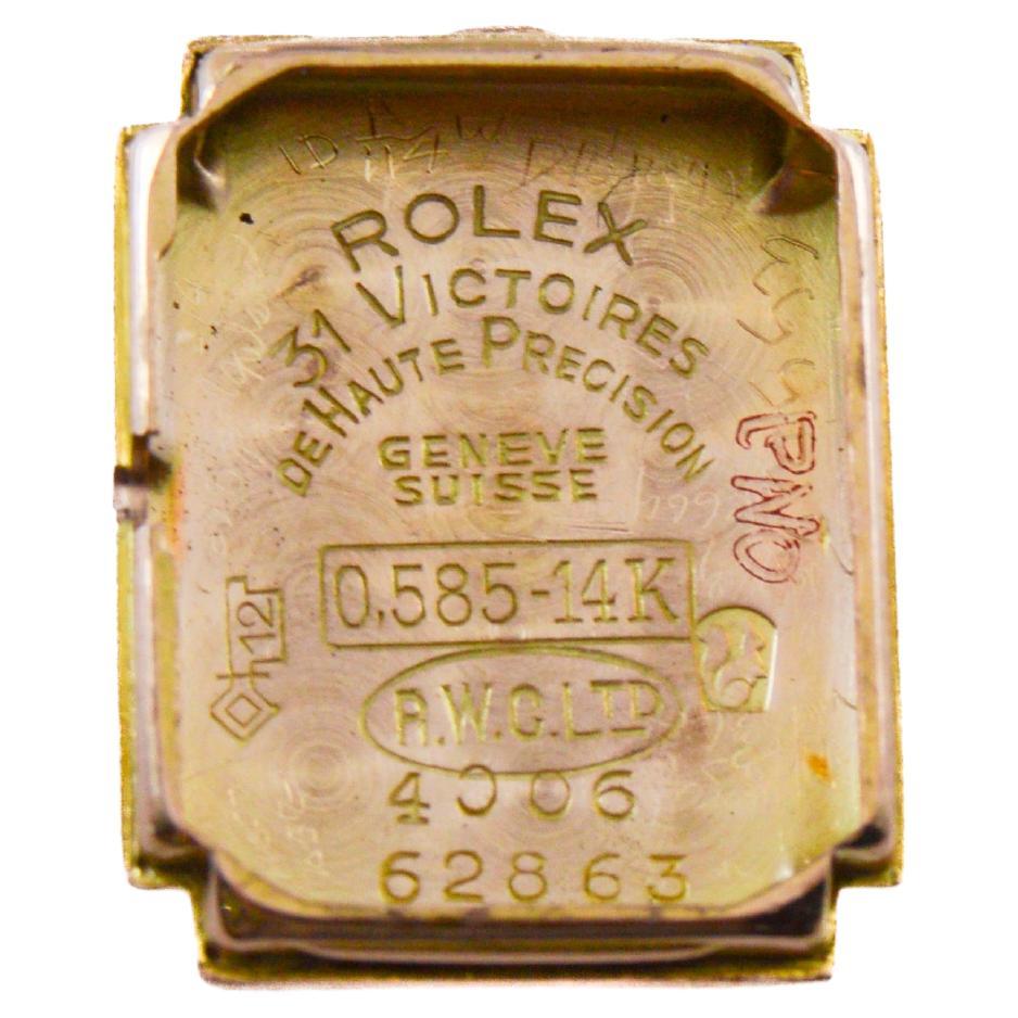 Rolex Ladies 14Kt Solid Rose Gold Watch from 1954 with Matching Period Bracelet For Sale 9