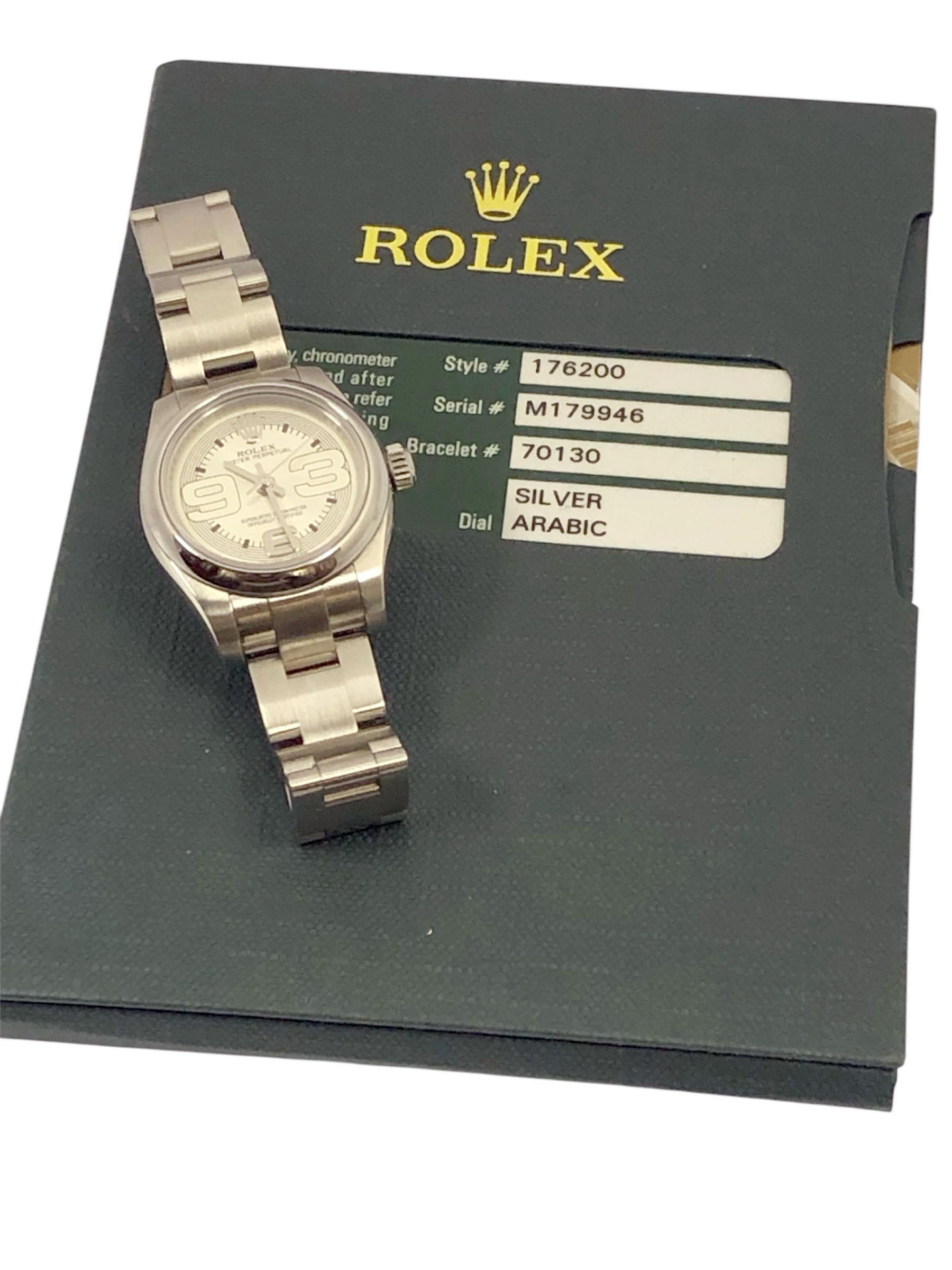 Reloj de pulsera Rolex 176200 Oyster Perpetual automático de acero para señora en venta 3