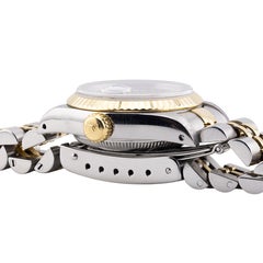 Rolex Ladies 18 Karat Gold & Stainless Steel Datejust Black Dial