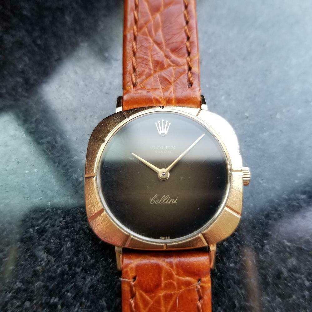 Rolex Ladies 18K Gold Cellini Ref.3878 Manual Wind c.1970 Swiss Luxury LV701TAN In Excellent Condition In Beverly Hills, CA