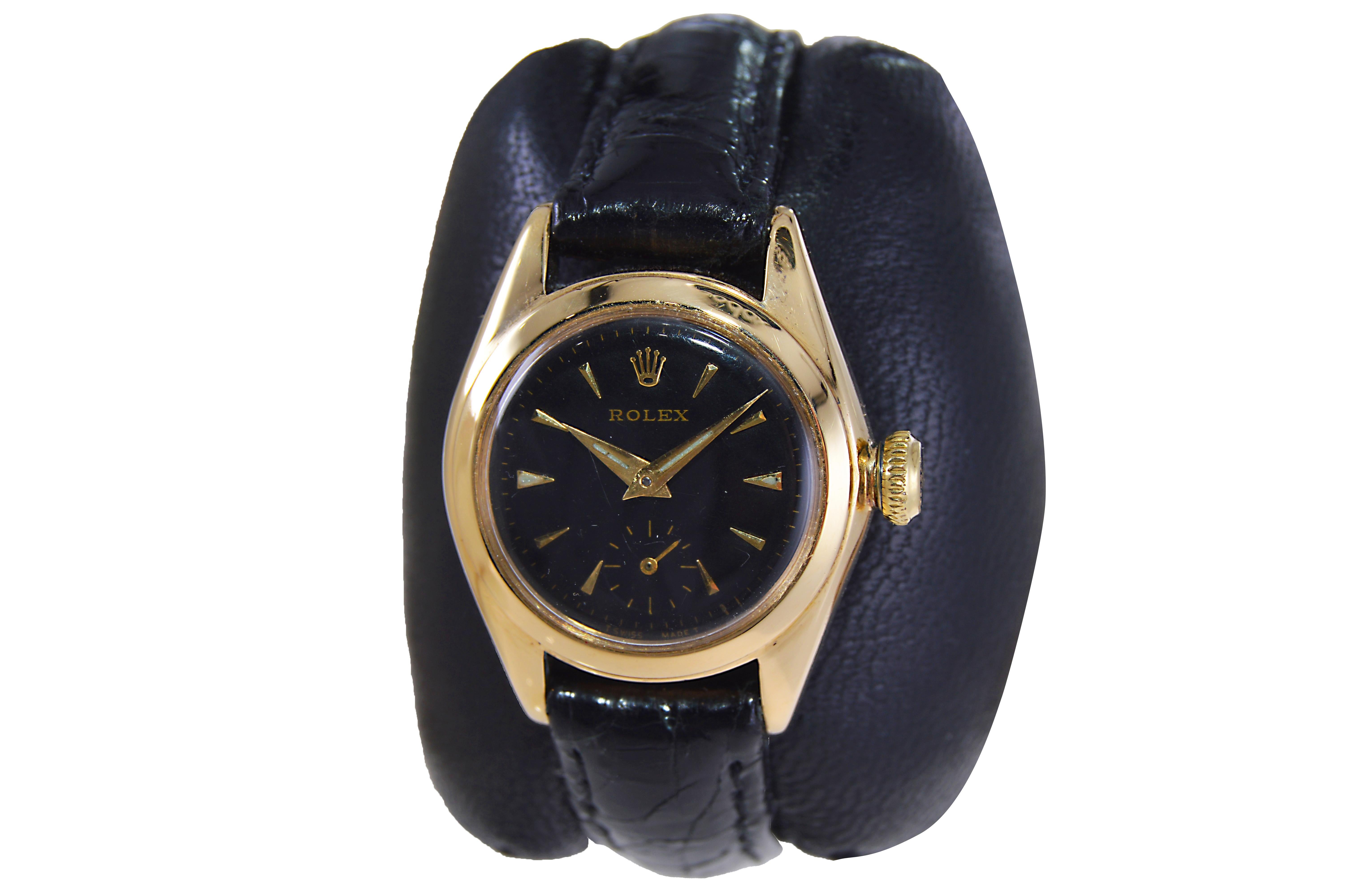 Rolex Damen 18Kt. Frühe Golduhr mit ewigem Aufzug, CIRCA 1949, 