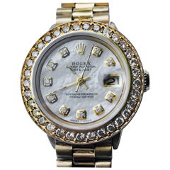 Rolex Ladies 18kt Yellow Gold Diamond President Datejust Wristwatch 