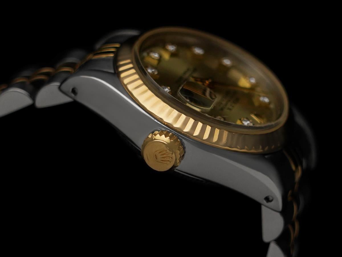 Rolex Ladies 2-Tone Datejust 67193 Uhr - 18K Gold, Edelstahl & Diamanten Damen im Angebot