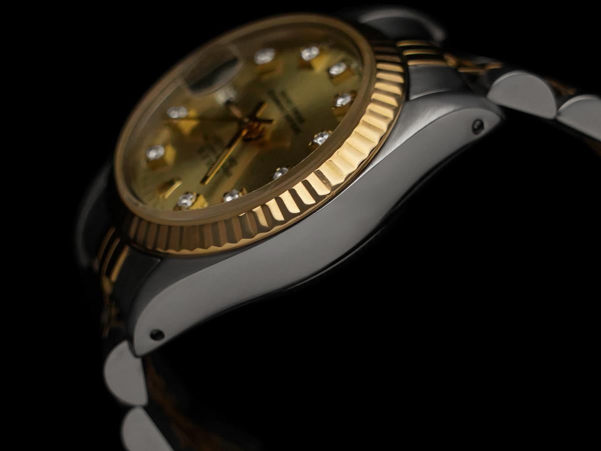 Rolex Ladies 2-Tone Datejust 67193 Uhr - 18K Gold, Edelstahl & Diamanten im Angebot 1