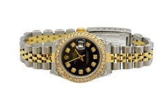 Rolex Ladies 26mm Datejust 69173 Black Diamond jubilee