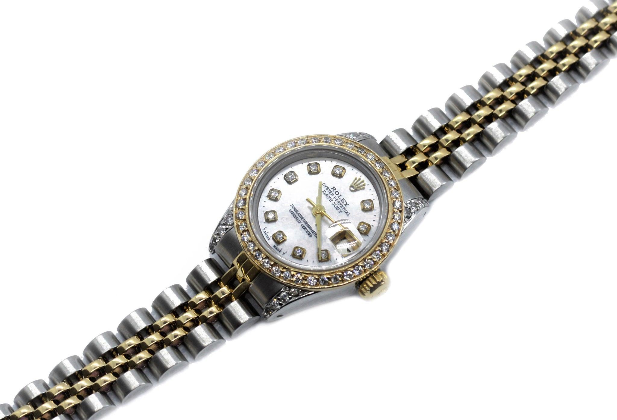 Moderne Rolex Montre Datejust 26 mm jubilee en diamants pour femmes 69173 MOP en vente