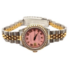 Rolex ladies 26mm Datejust 69173 pink Roman numeral two tone jubilee