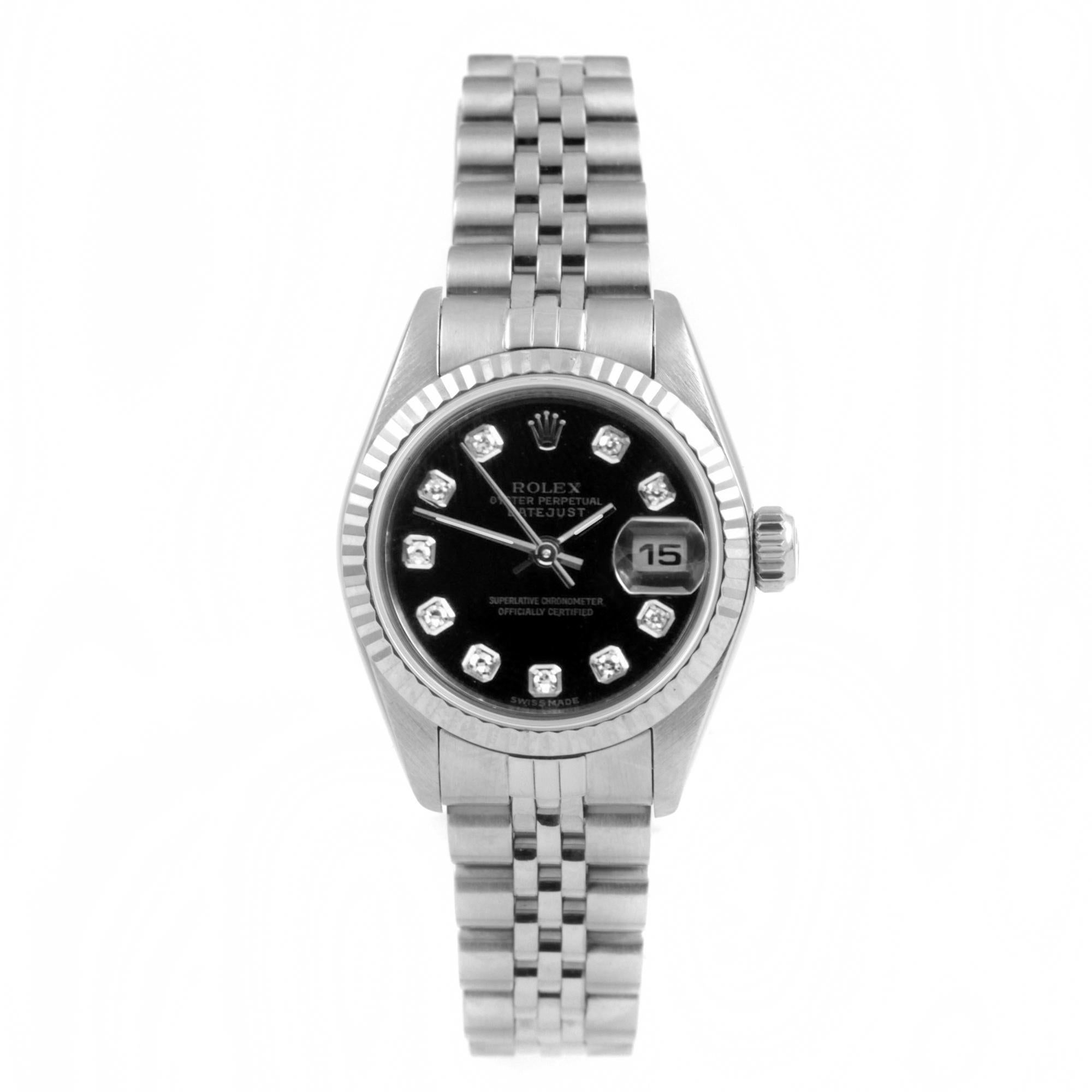 Rolex Ladies Datejust 6919 Black Diamond Jubilee Stahl (Rundschliff)
